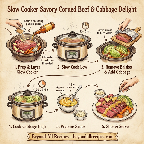 Slow Cooker Savory Corned Beef & Cabbage Delight instructions