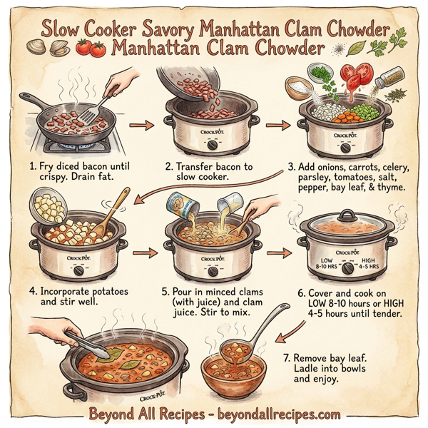 Slow Cooker Savory Manhattan Clam Chowder instructions