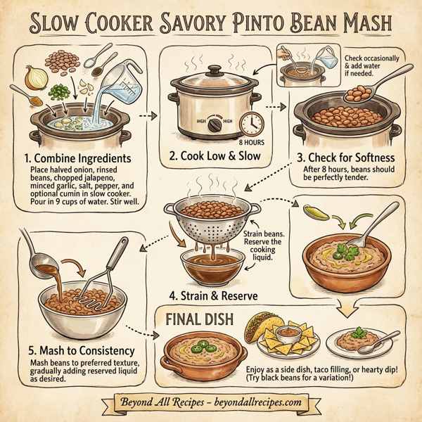 Slow Cooker Savory Pinto Bean Mash instructions