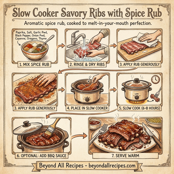 Slow Cooker Savory Ribs with Spice Rub instructions