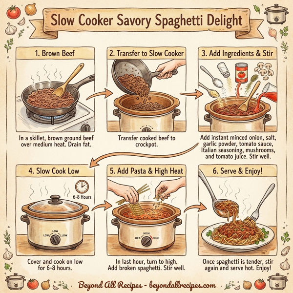 Slow Cooker Savory Spaghetti Delight instructions