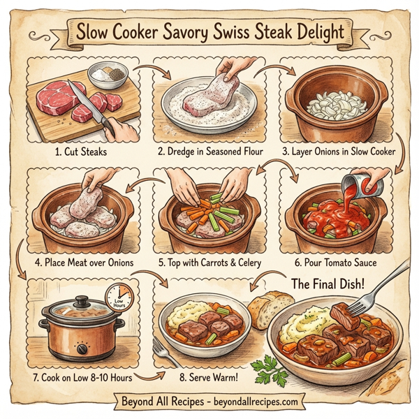 Slow Cooker Savory Swiss Steak Delight instructions