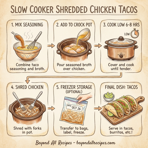 Slow Cooker Shredded Chicken Tacos instructions