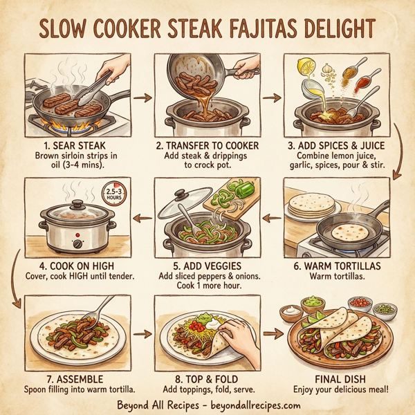 Slow Cooker Steak Fajitas Delight instructions