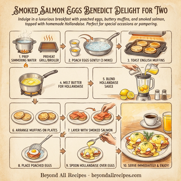 Smoked Salmon Eggs Benedict Delight for Two instructions