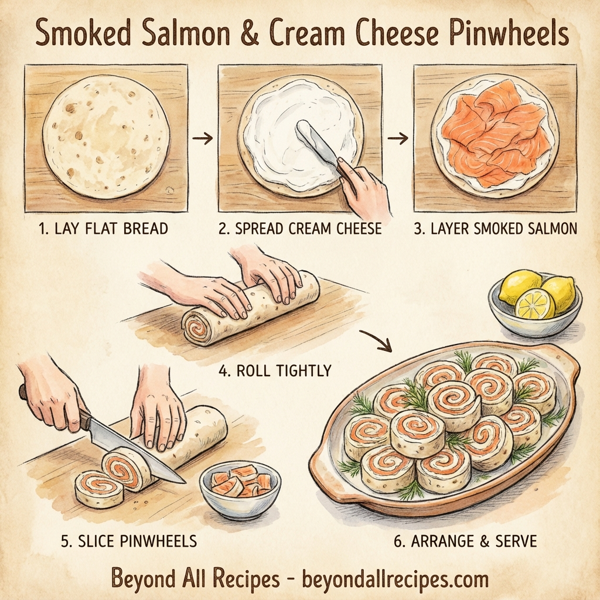 Smoked Salmon & Cream Cheese Pinwheels instructions