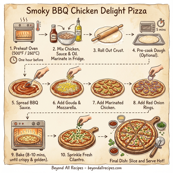 Smoky BBQ Chicken Delight Pizza instructions