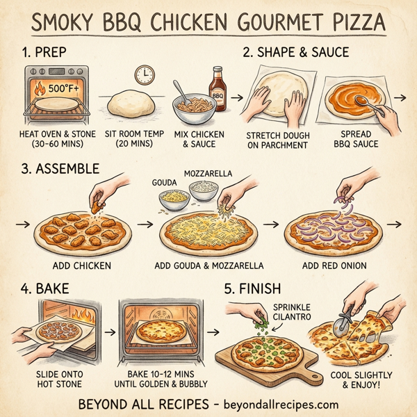 Smoky BBQ Chicken Gourmet Pizza instructions