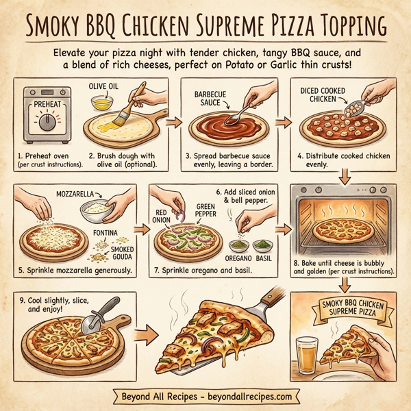 Smoky BBQ Chicken Supreme Pizza Topping instructions