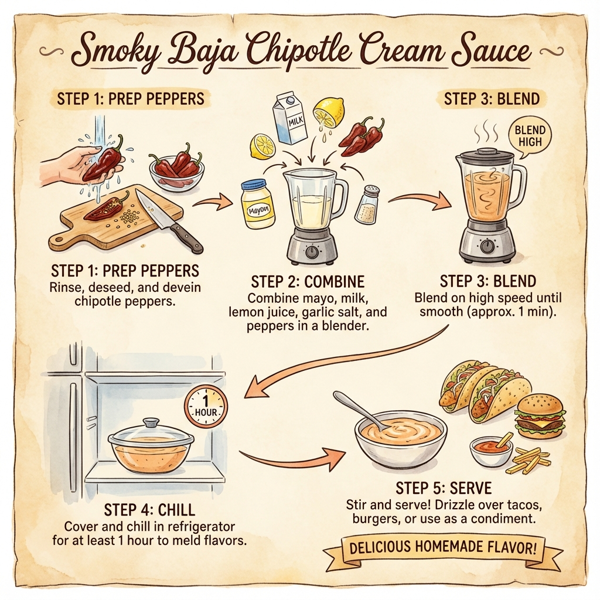 Smoky Baja Chipotle Cream Sauce instructions