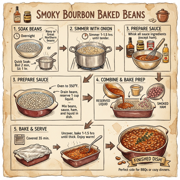Smoky Bourbon Baked Beans instructions