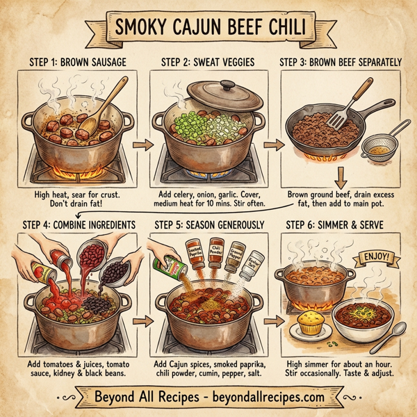 Smoky Cajun Beef Chili instructions