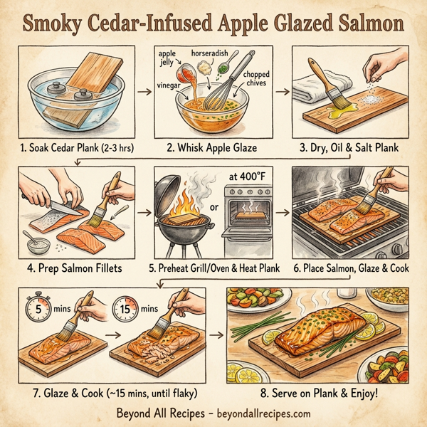 Smoky Cedar-Infused Apple Glazed Salmon instructions
