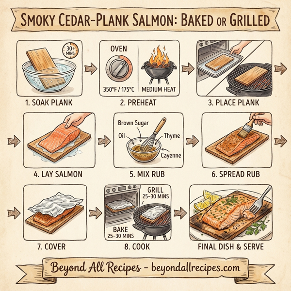 Smoky Cedar-Plank Baked or Grilled Salmon instructions