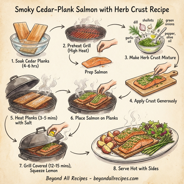 Smoky Cedar-Plank Salmon with Herb Crust instructions