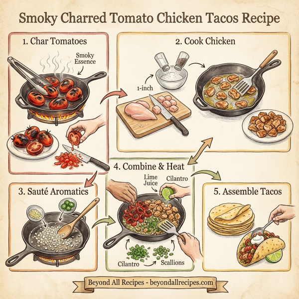 Smoky Charred Tomato Chicken Tacos instructions