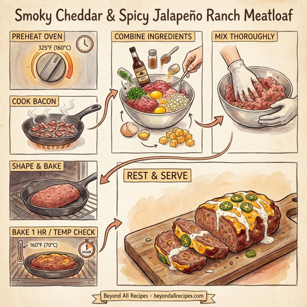 Smoky Cheddar & Spicy Jalapeño Ranch Meatloaf instructions