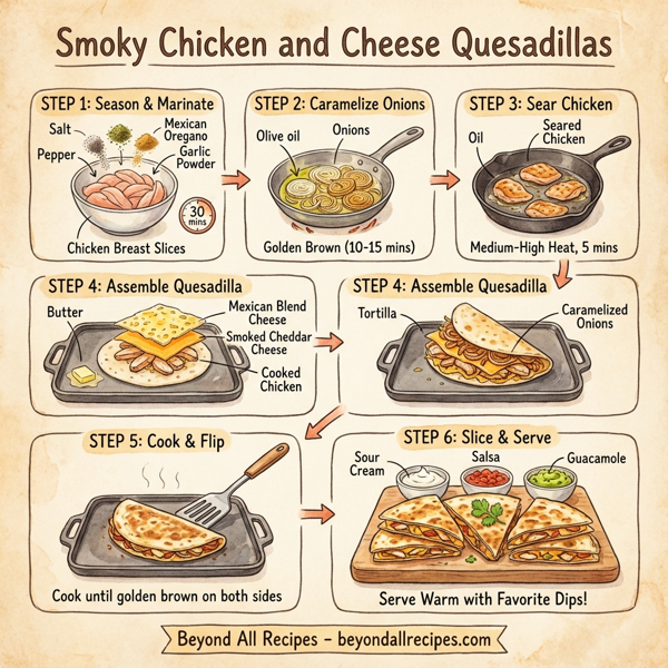 Smoky Chicken and Cheese Quesadillas instructions