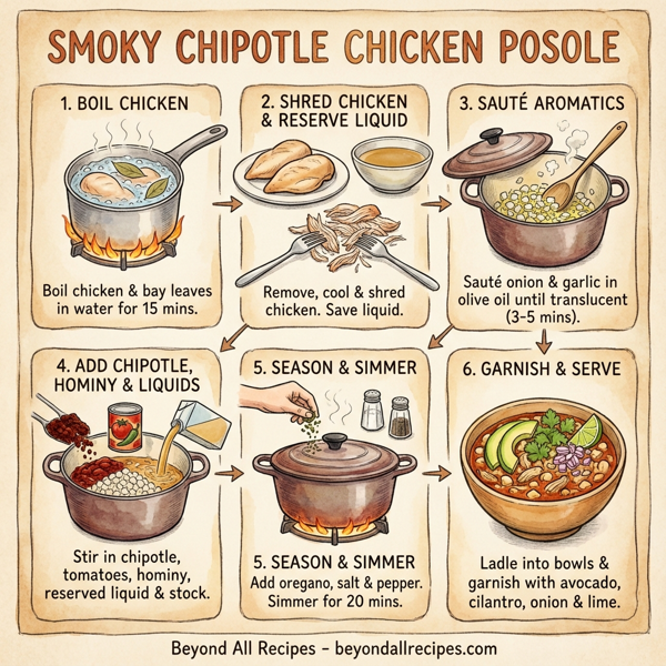 Smoky Chipotle Chicken Posole instructions