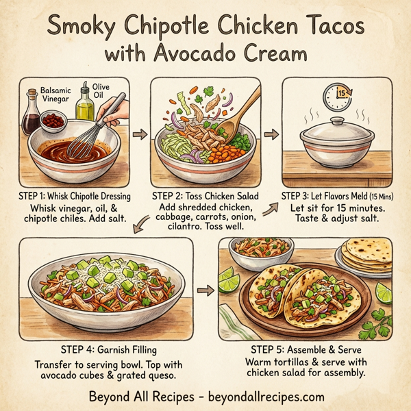 Smoky Chipotle Chicken Tacos with Avocado Cream instructions