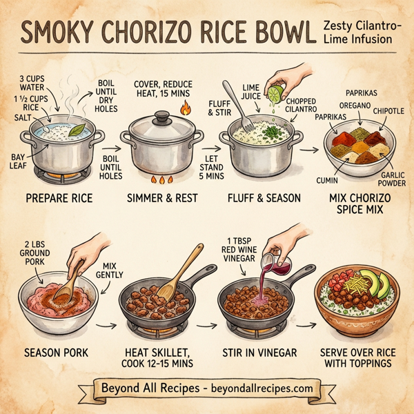 Smoky Chorizo Rice Bowl with Zesty Cilantro-Lime Infusion instructions