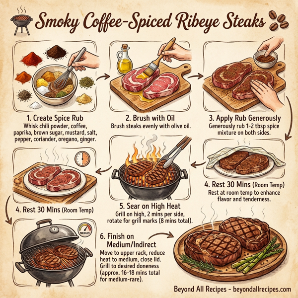 Smoky Coffee-Spiced Ribeye Steaks instructions