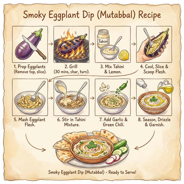 Smoky Eggplant Dip (Mutabbal) instructions