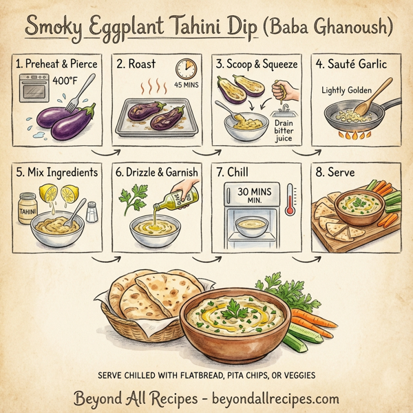 Smoky Eggplant Tahini Dip instructions