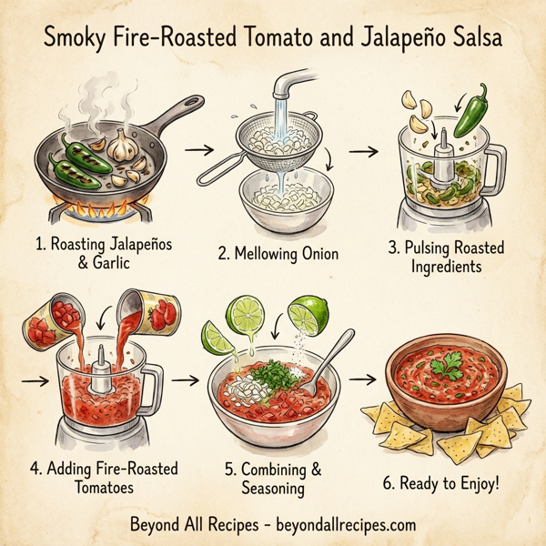 Smoky Fire-Roasted Tomato and Jalapeño Salsa instructions