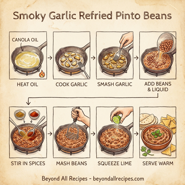 Smoky Garlic Refried Pinto Beans instructions