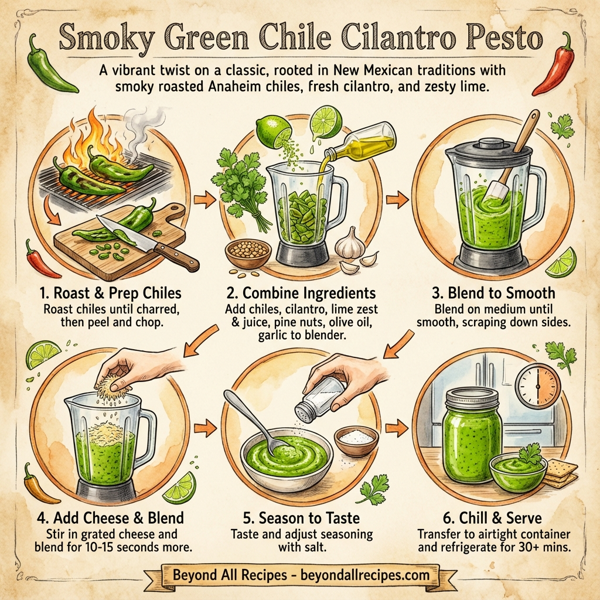 Smoky Green Chile Cilantro Pesto instructions
