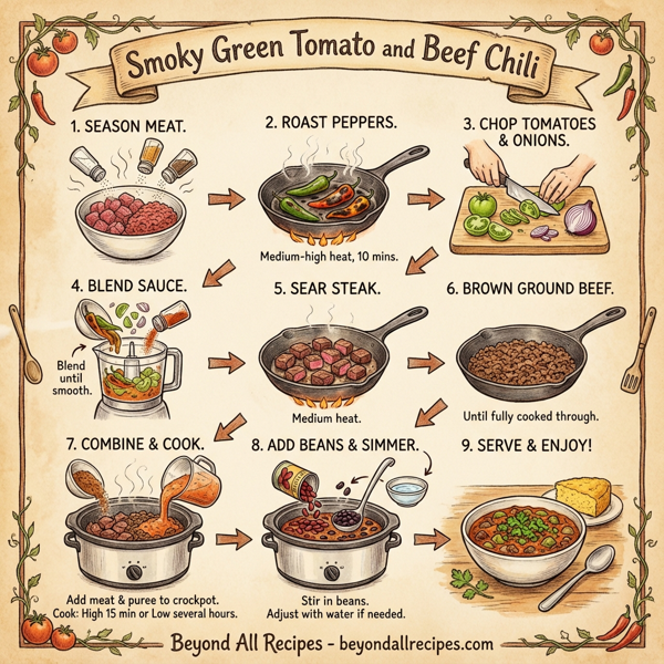 Smoky Green Tomato and Beef Chili instructions