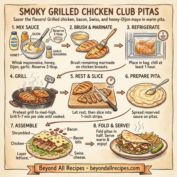 Smoky Grilled Chicken Club Pitas instructions
