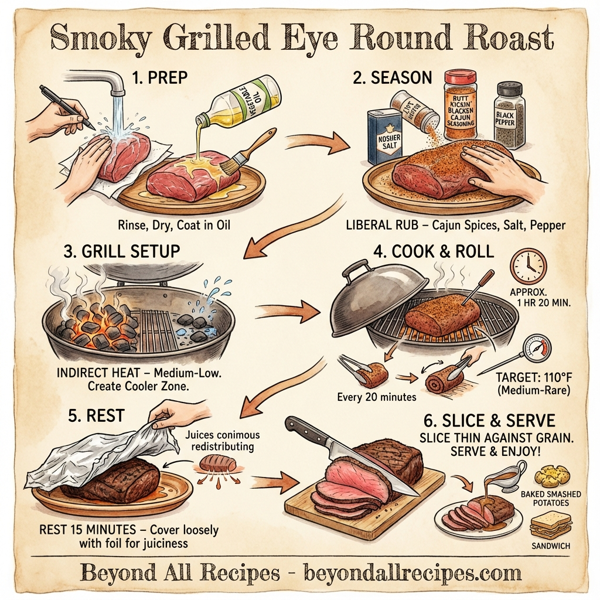 Smoky Grilled Eye Round Roast instructions