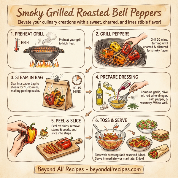 Smoky Grilled Roasted Bell Peppers instructions