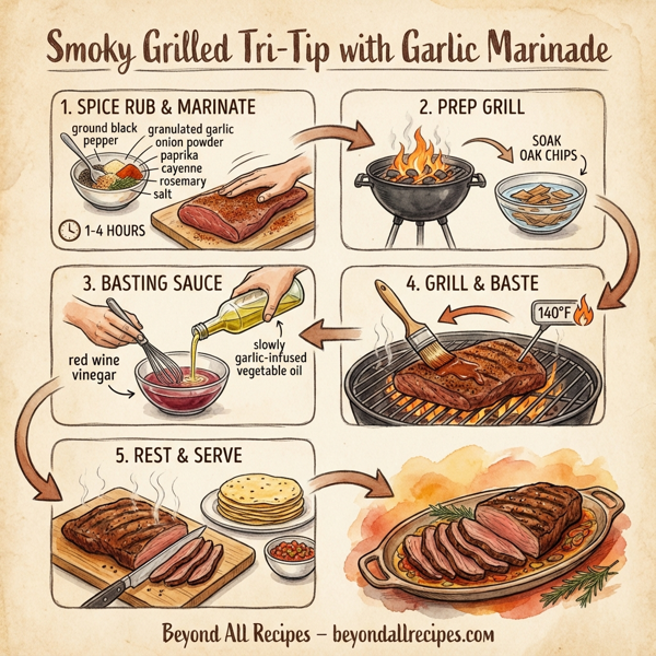 Smoky Grilled Tri-Tip with Garlic Marinade instructions