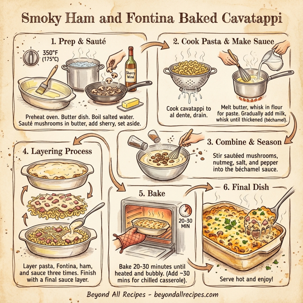 Smoky Ham and Fontina Baked Cavatappi instructions