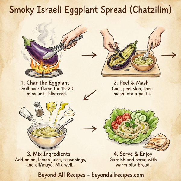 Smoky Israeli Eggplant Spread (Chatzilim) instructions