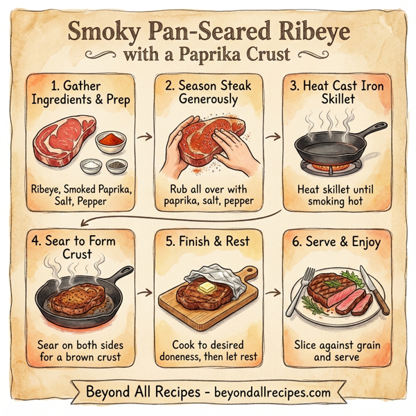 Smoky Pan-Seared Ribeye with a Paprika Crust instructions