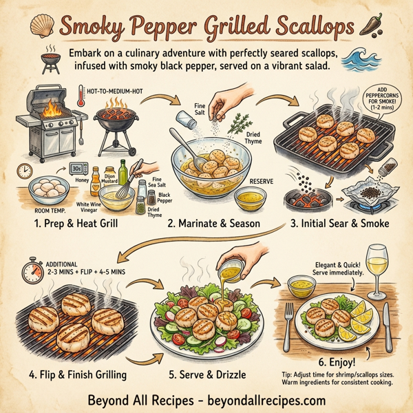Smoky Pepper Grilled Scallops instructions