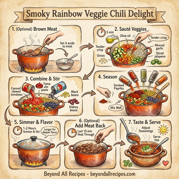 Smoky Rainbow Veggie Chili Delight instructions