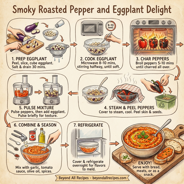 Smoky Roasted Pepper and Eggplant Delight instructions