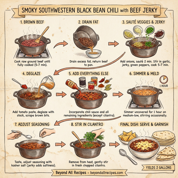 Smoky Southwestern Black Bean Chili with Beef Jerky instructions