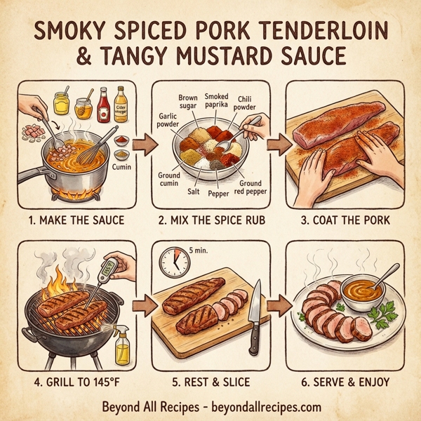 Smoky Spiced Pork Tenderloin with Tangy Mustard Sauce instructions