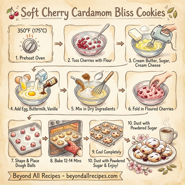 Soft Cherry Cardamom Bliss Cookies instructions