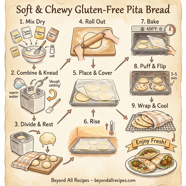 Soft & Chewy Gluten-Free Pita Bread instructions