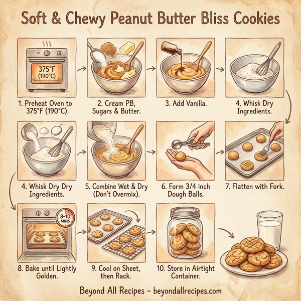 Soft & Chewy Peanut Butter Bliss Cookies instructions