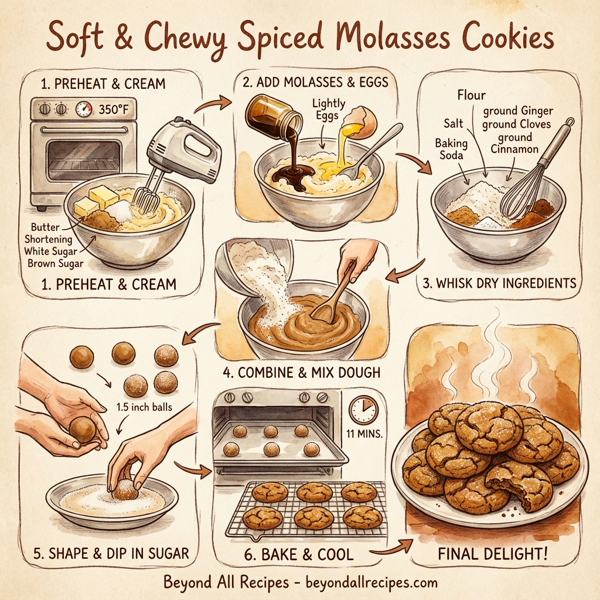 Soft & Chewy Spiced Molasses Cookies instructions