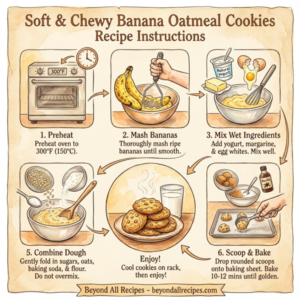 Soft and Chewy Banana Oatmeal Cookies instructions