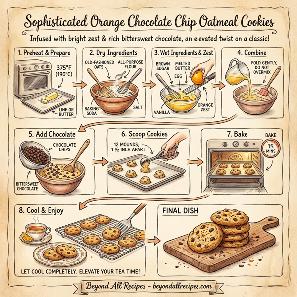 Sophisticated Orange Chocolate Chip Oatmeal Cookies instructions